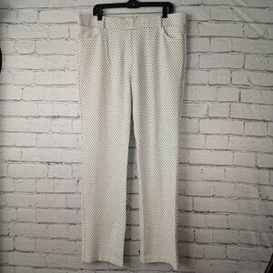BETABRAND WHITE PANTS CASUAL DRESS PANT WITH BLACK SQUARE DOT, SIZE XXL, NWOT